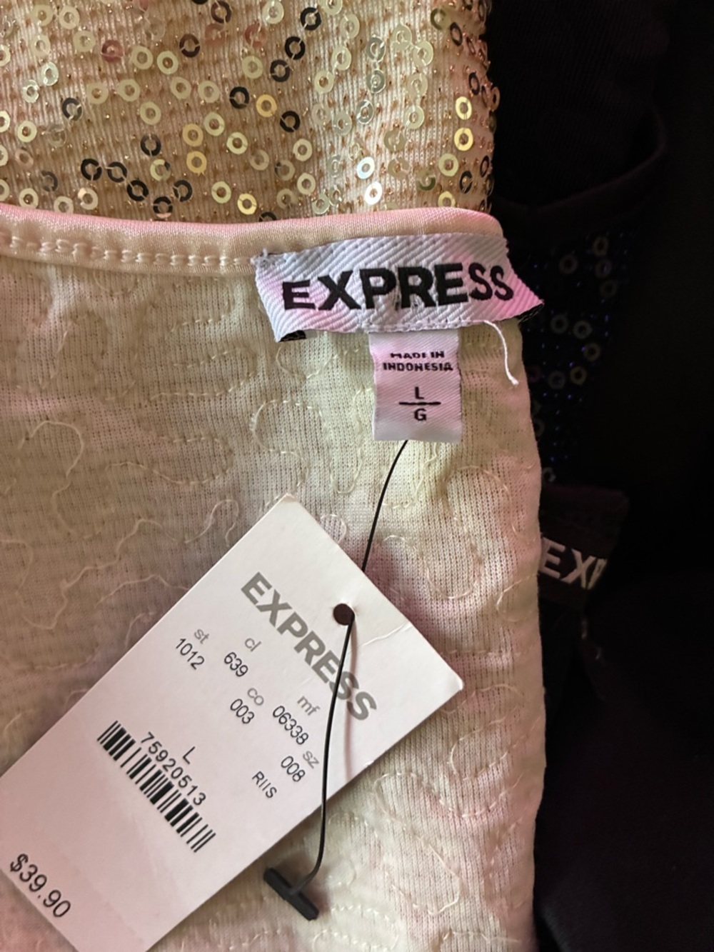 Express Champagne Sequin Slip blouse - Picture 4 of 4